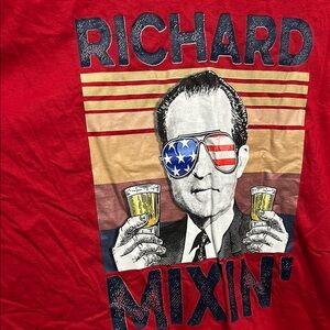 Red Graphic T-Shirt with Patriotic Design